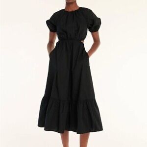 J.Crew Side-Cutout Midi Cotton Poplin Dress
